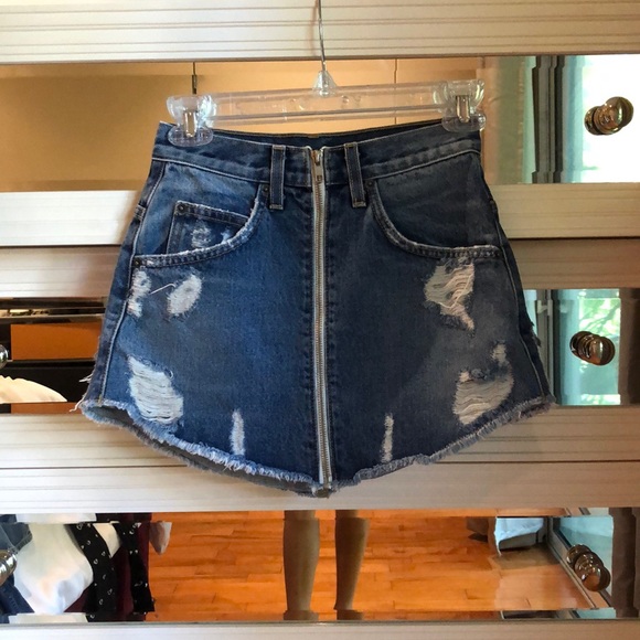 LF Dresses & Skirts - carmar beatrice dark denim zip skirt